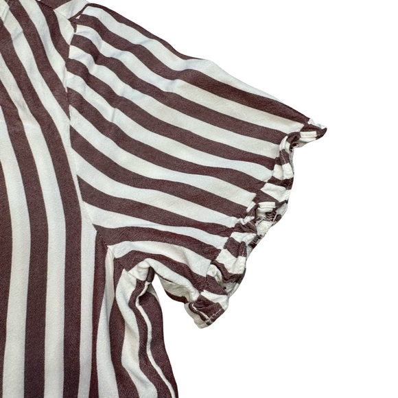 Madewell Pink and White Striped Peplum Blouse - Picture 5 of 15